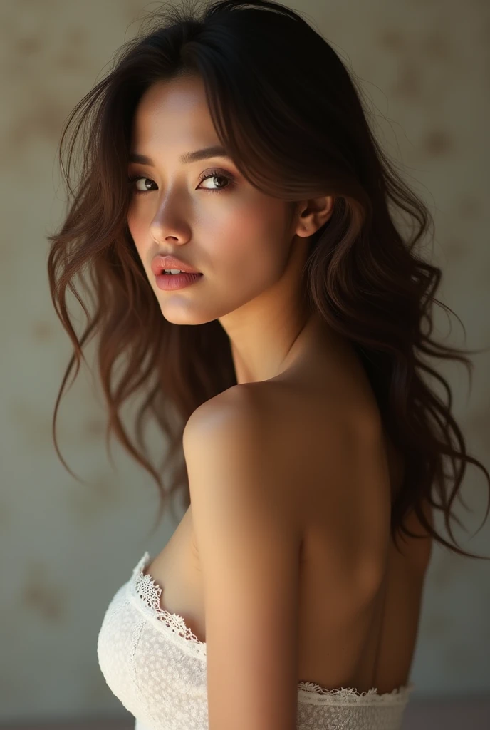 A beautiful woman with no bra 