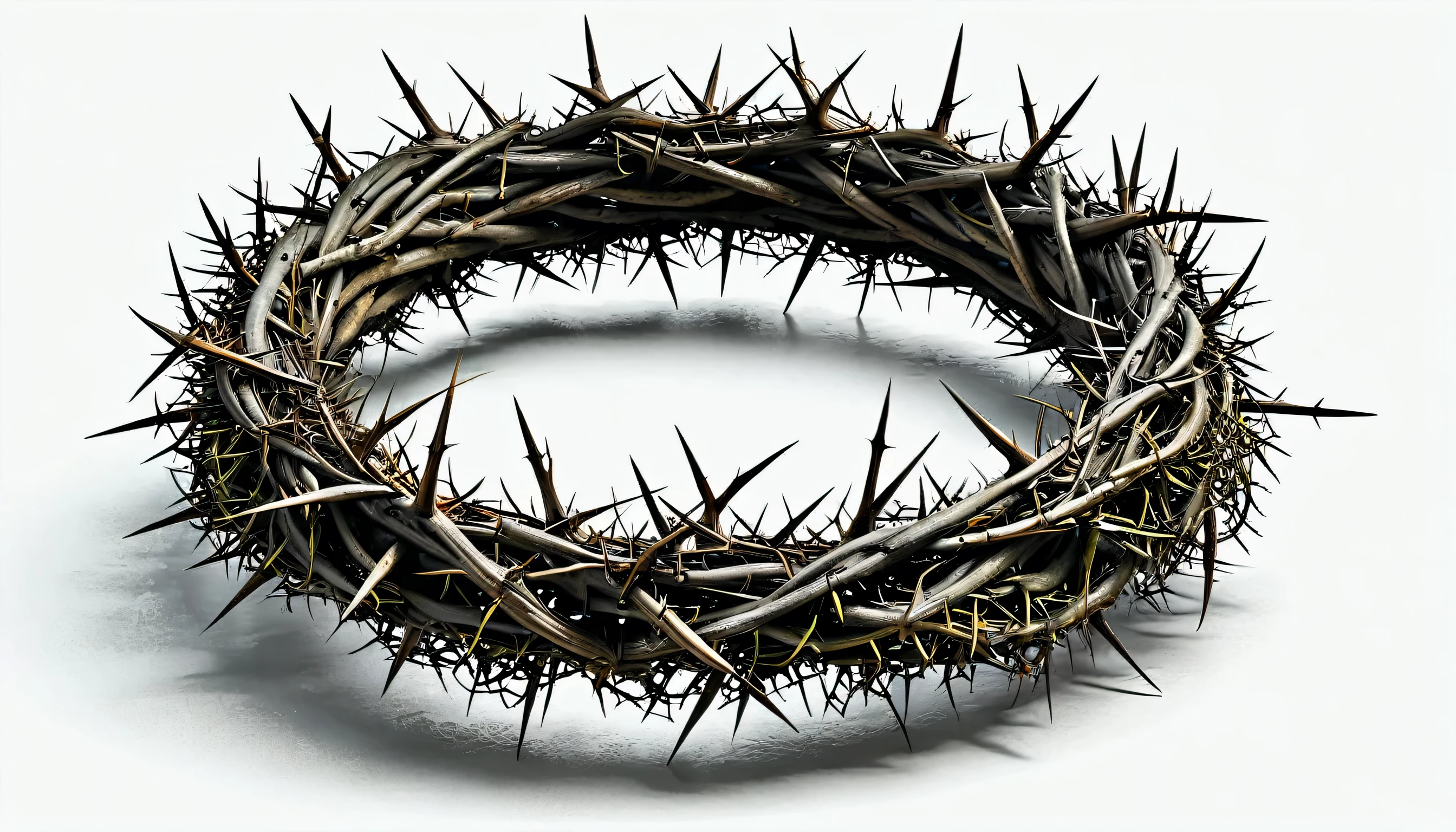 crown of thorns behind a white background, realistic, ultra realistic, realism, 