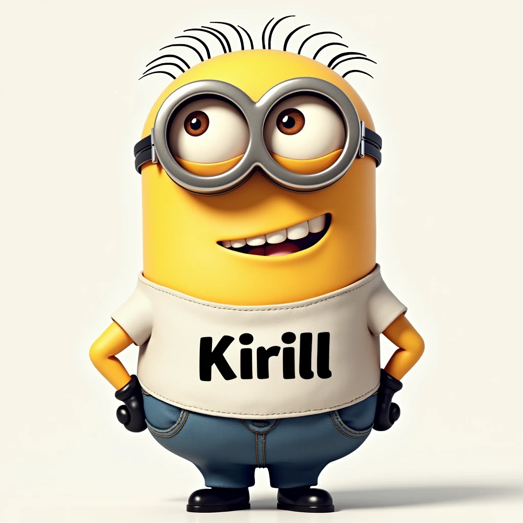 Minion with the name Kirill on a t-shirt, Alkash