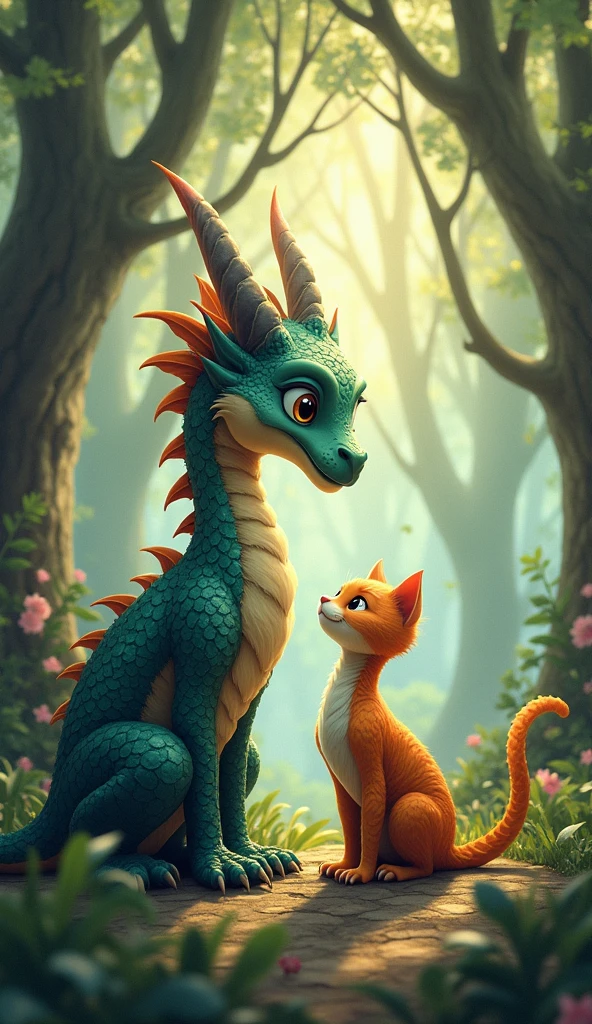 Cat and dragon in one frame 