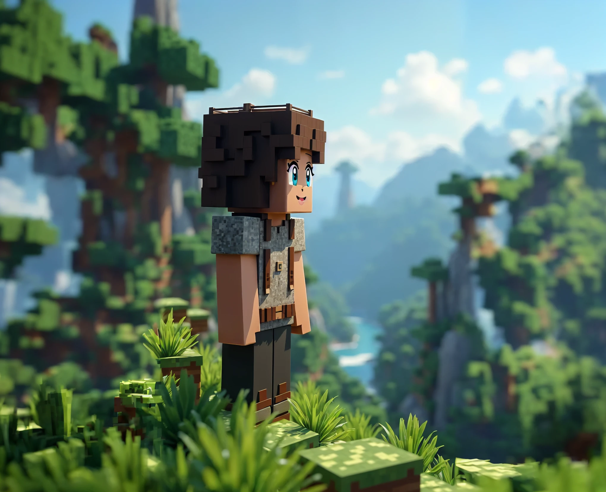 a vast minecraft world, lush green forests, rolling hills, towering mountains, winding rivers, scattered villages, medieval castle, fantasy architecture, detailed textures, volumetric clouds, dramatic lighting, cinematic camera angles, vibrant colors, photorealistic, (best quality,4k,8k,highres,masterpiece:1.2),ultra-detailed,(realistic,photorealistic,photo-realistic:1.37)