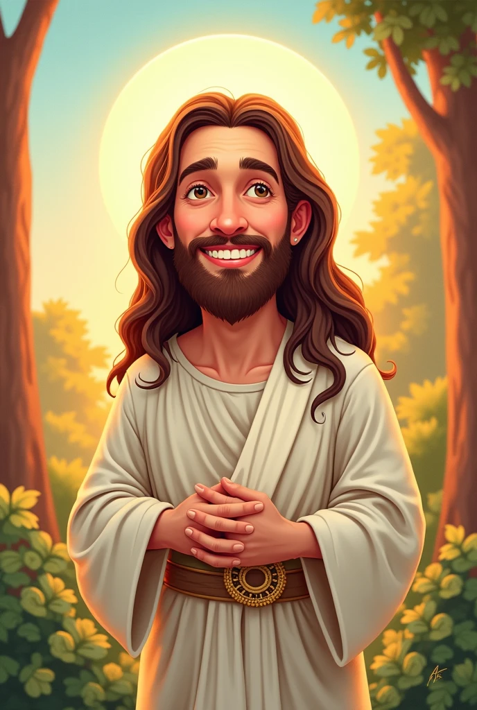 Cartoon image  jesus in a man
