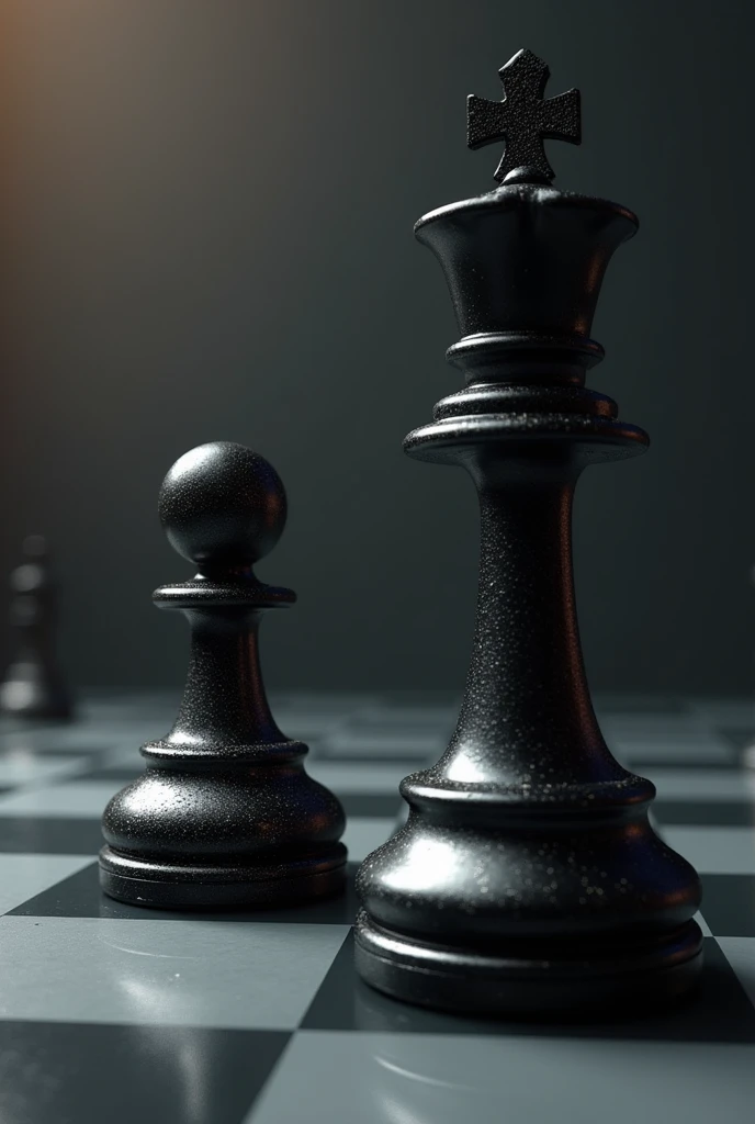 Black chess pawn and chess queen together