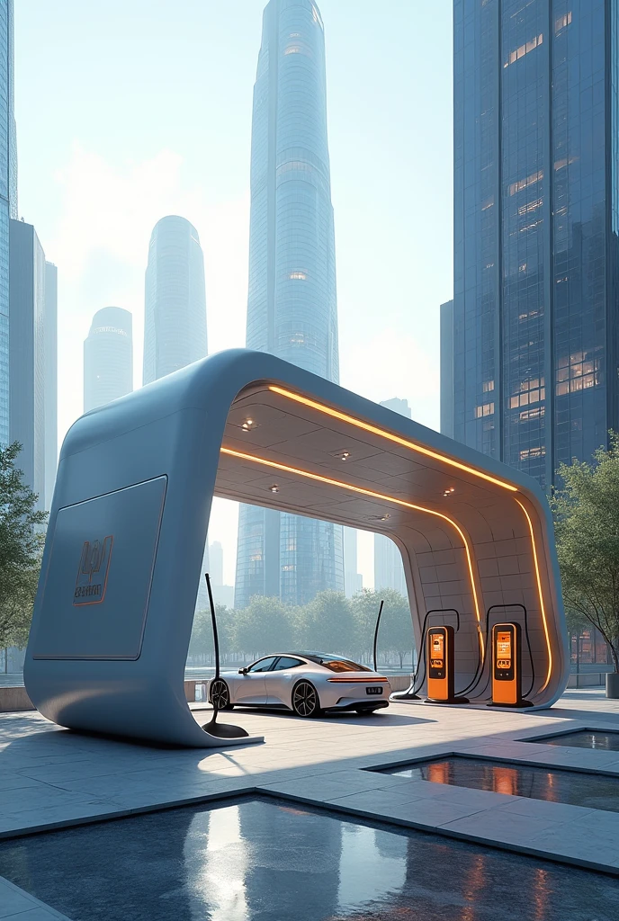 Electric Vehicle Charging Station, Modern+imagination