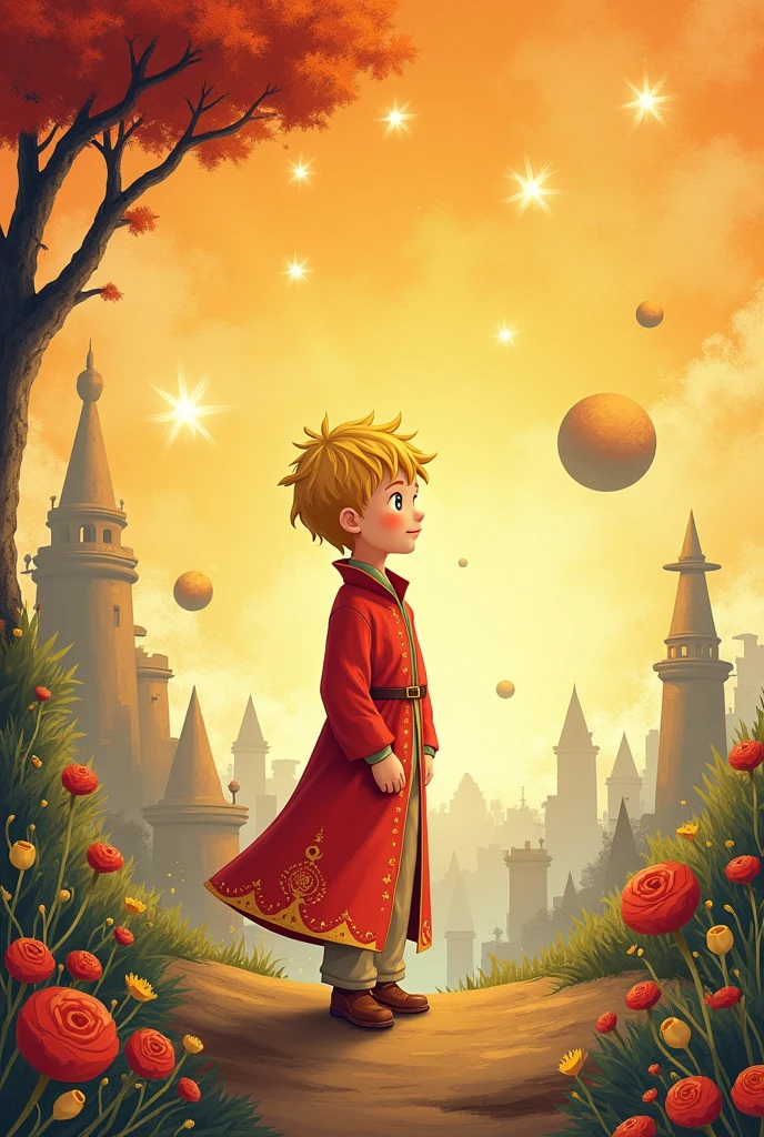 Little Prince theme for party card 