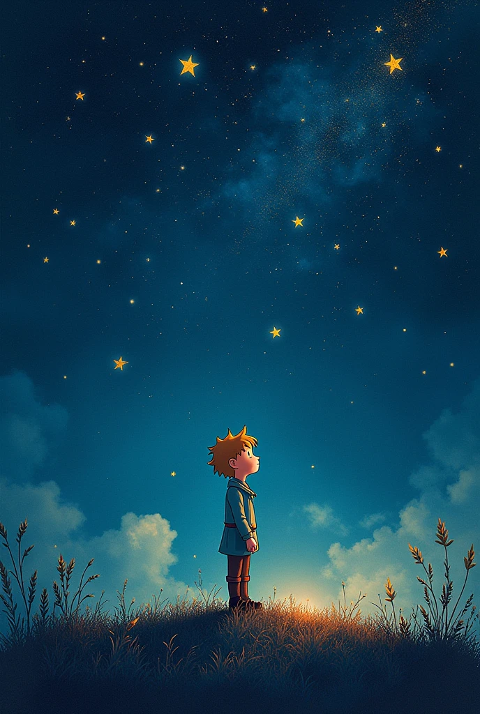 Little Prince party theme with stars for invitation card