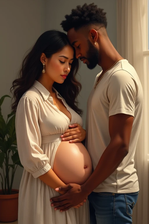 a asian woman pregnant with african husband