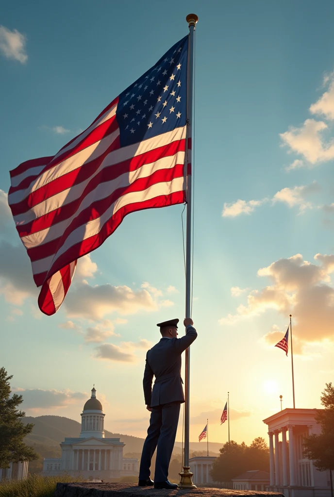 Poppy,pole,Sunset ,soldier,