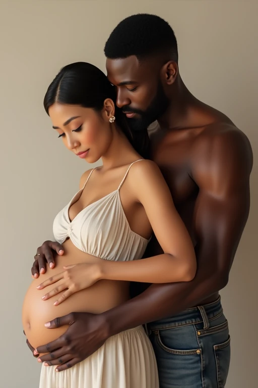 a vietnamese woman pregnant with african husband