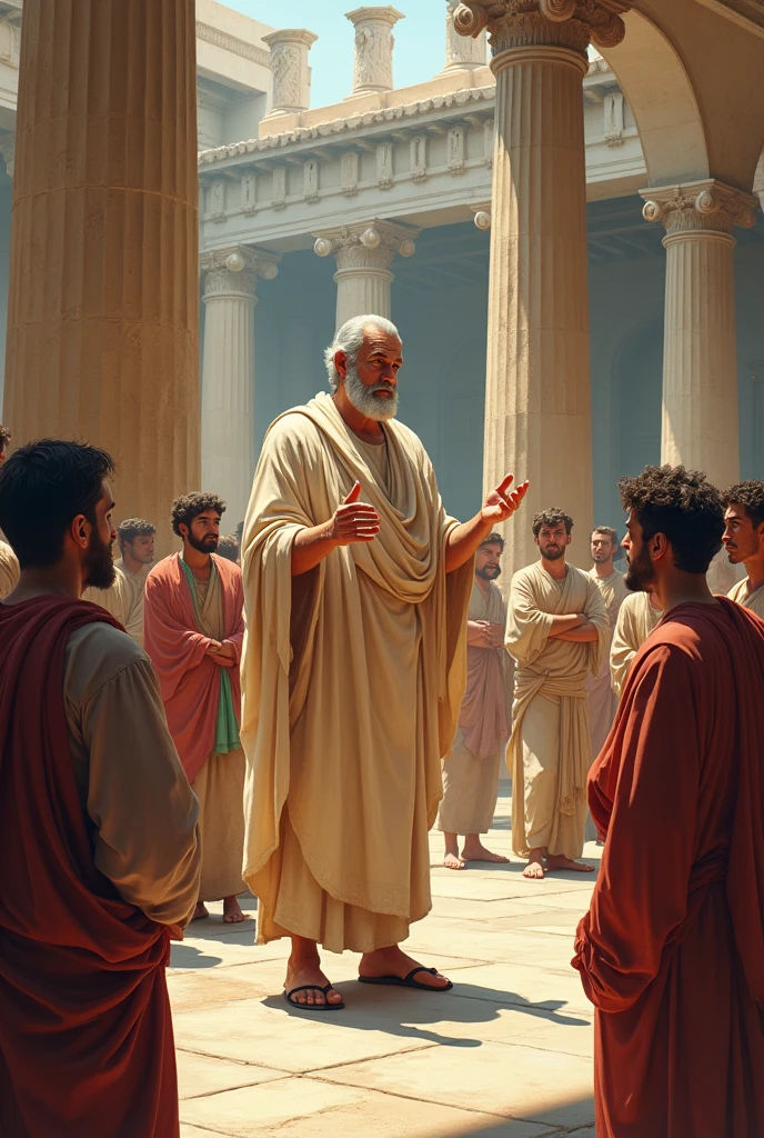 You can create Socrates in ancient Greece using the Socratic method in a gymnasium
