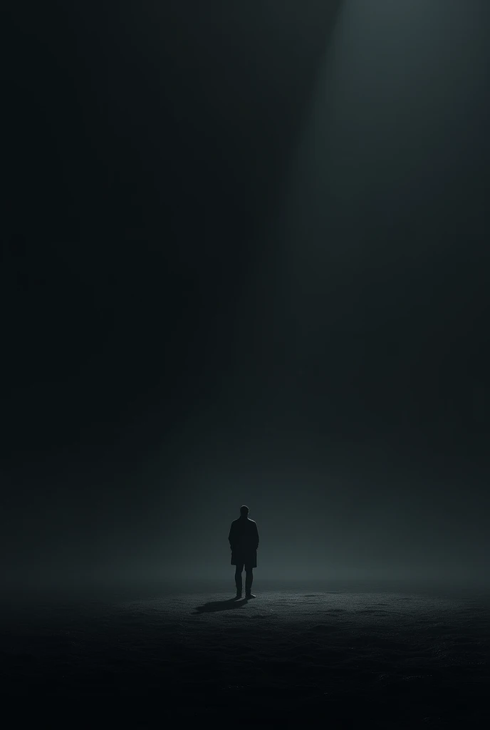 Man in the dark void alone