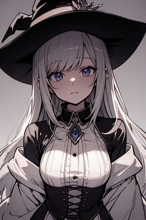 Anime girl witch hat beautiful background game sharp detail drawing