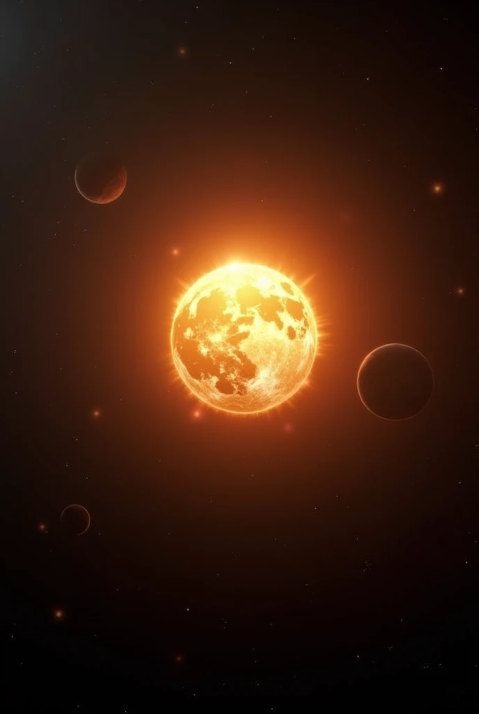 Focus on a realistic star in outer space