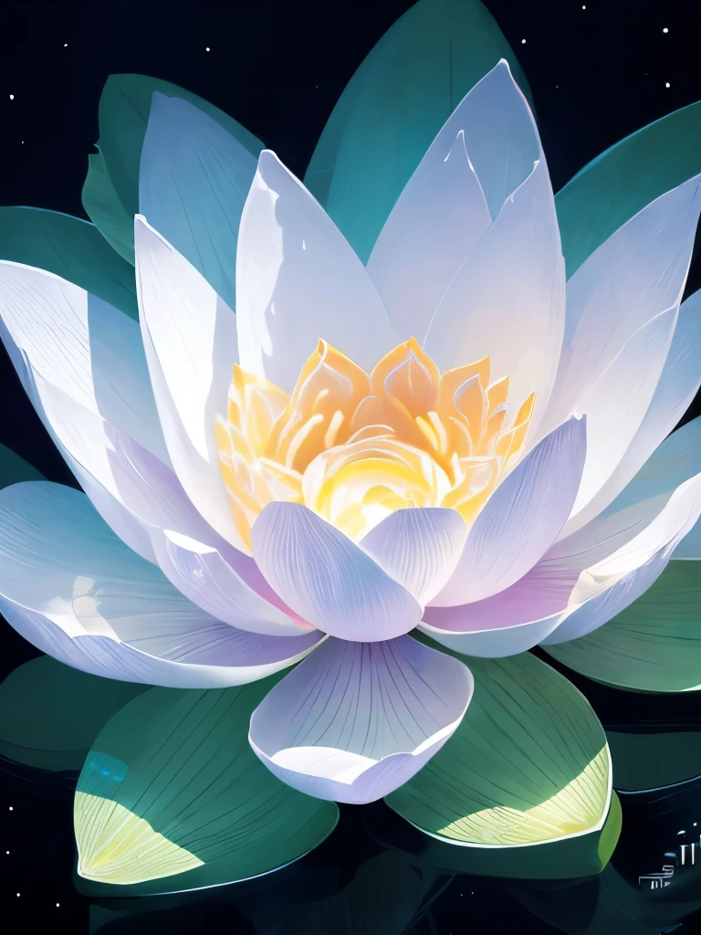 there are many white flowers that are glowing in the dark, an airbrush painting by Li Song, tumblr, psychedelic art, beautiful flowers and crystals, glowing flowers, beautiful!!! digital art, magical flowers, luminous flowers, surreal waiizi flowers, with lotus flowers, magical colorful flowers, beautiful depiction, ethereal!!! ultra realistic, glowing delicate flower, lotus flowers
