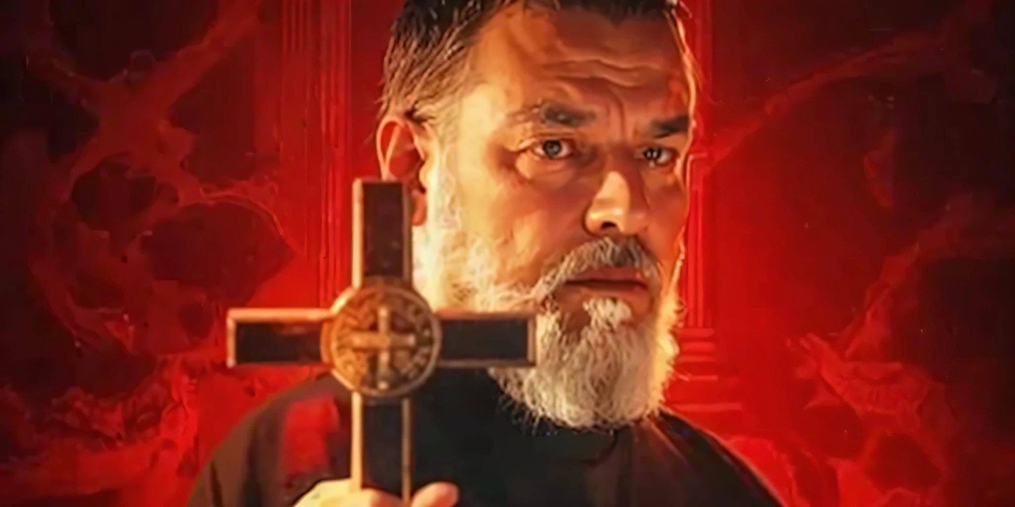 use the photo to generate an image of
Pablo Marçal, the candidate for mayor of São Paulo, dressed in a sabatina with a cross in one hand and the Bible in the other as if he were performing an exorcism on the candidate Guilherme Buolos
