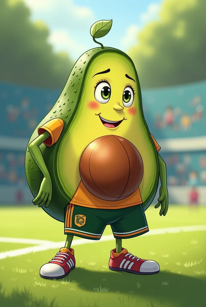 avocado playing with sports uniform 