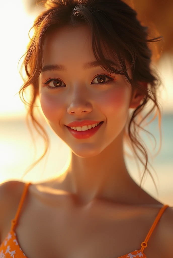 Dressed, (photo Realistic:1.4), (hyper Realistic:1.4), (Realistic:1.3), (Smoother lighting:1.05), (Improving the lighting quality of movies:0.9), 32K, One girl,25 year old girl, Realistic lighting, Backlight, Light on the face, Ray-tracing, (Bright light:1.2), (Improvement of quality:1.4), (Highest Quality Real Texture Skins:1.4), finely detailed eye, Detailed painted face, finely quality eye, (Tired, sleepy and satisfied:0.0), ((Face close-up)), bikini, Korean, (Enhance the mood of your body line:1.1), (Enhances the beauty of skin texture:1.1), (pink_compensate:1.3, eyeliner:1.22), デジタルレンダリングによる女性のeyeのクローズアップ, (perfect dark eyehadows:1.25), (detailed compensate on eye:1.2), iridescent eye, with professional compensate, (eyehadow:1.26), vibrant eye:1.2, ((Glamour, Paparazzi take pictures of her), (Very complicated and flashy street costumes), Attention to detail, double eyelid, Wear off-the-shoulder tops, Full Body Lesbian，((White shorthair)), ((brown_eye)), 16K, Ultra-high resolution, Very detailed, Volumetric, warm lighting,