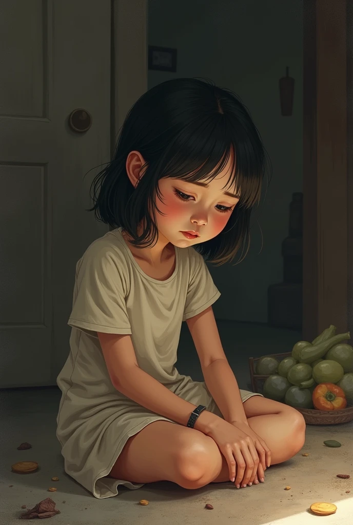 The girl is hungry.