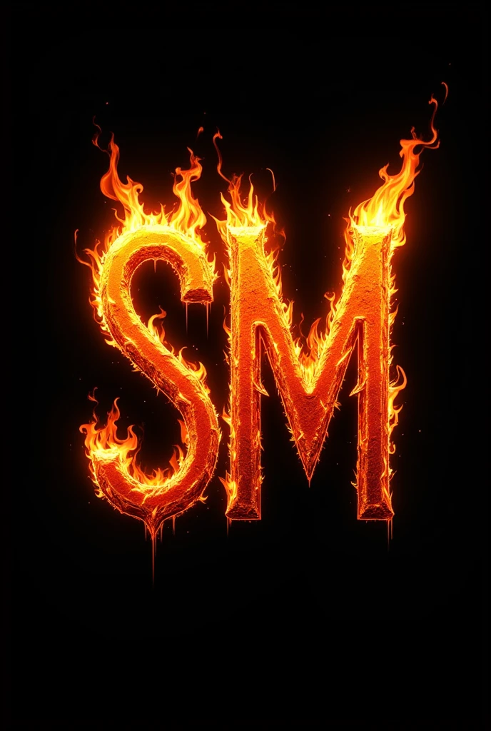 A simple but aggressive logo with the letter S and the letter M in fire