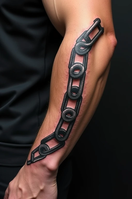 coiled chains tattoo on forearm 