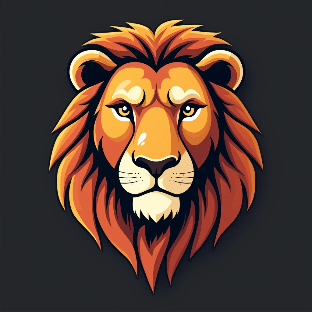 Lion vector image, simple image