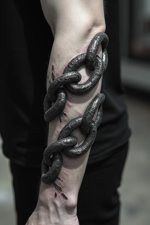 Wraped Chain tattoo, forearm, forearm tattoo, only chain, only forearm