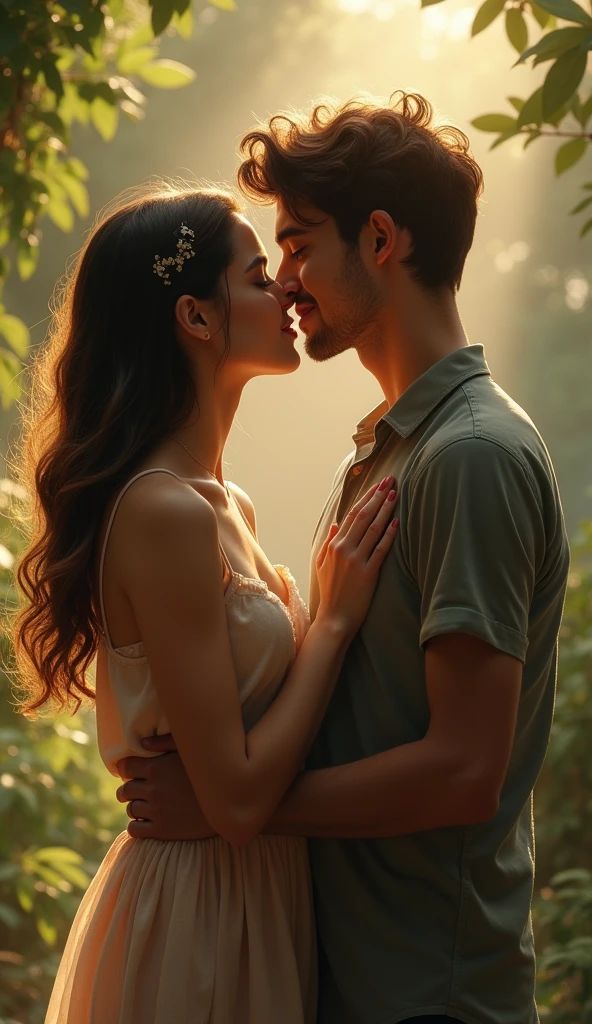 Two friends kissing