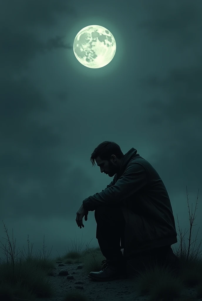 Sad moond ,sad position man