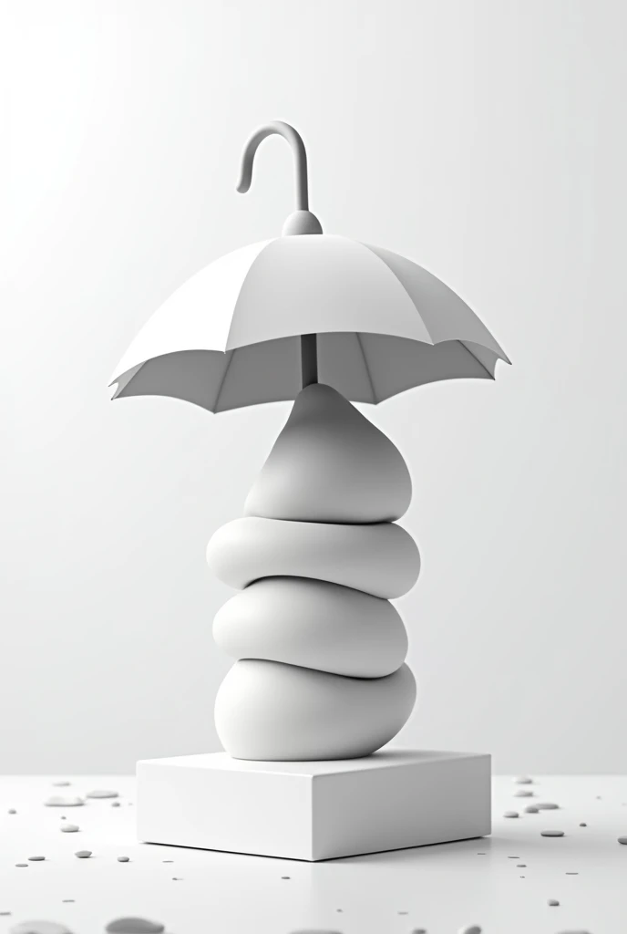 Create the environment to be able to color an ice cream in the shape of an umbrella, but in black and white