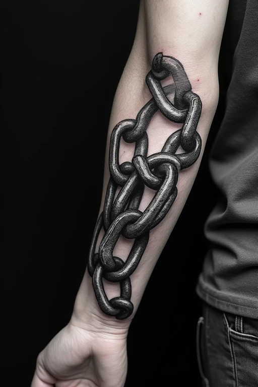 Wraped Chain tattoo, forearm, forearm tattoo, only chain, only forearm