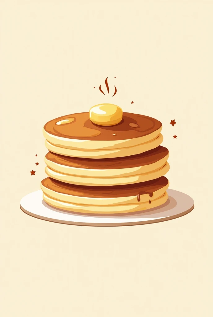 Create a logo for a pancake company, The image should be a stack of three pancakes without a face.