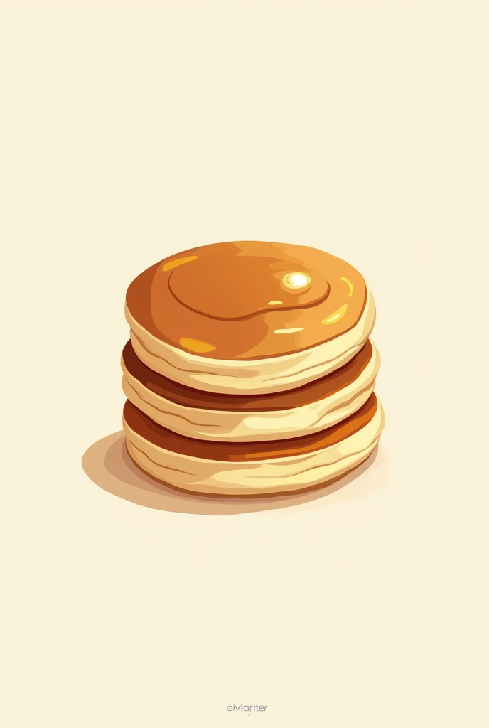 Create a logo for a pancake company, The image should be a stack of three pancakes without a face.