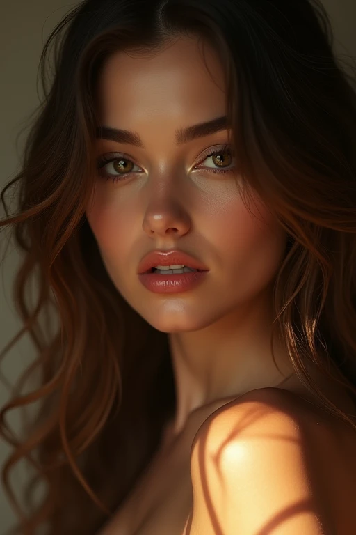 (best quality,4k,8k,highres,masterpiece:1.2),ultra-detailed,(realistic,photorealistic,photo-realistic:1.37),beautiful detailed eyes,beautiful detailed lips,extremely detailed eyes and face,longeyelashes,1girl,elegant,sensual,alluring,seductive,graceful,flawless skin,fair complexion,flowing hair,atmospheric lighting,dramatic chiaroscuro,cinematic,vivid colors,warm color palette