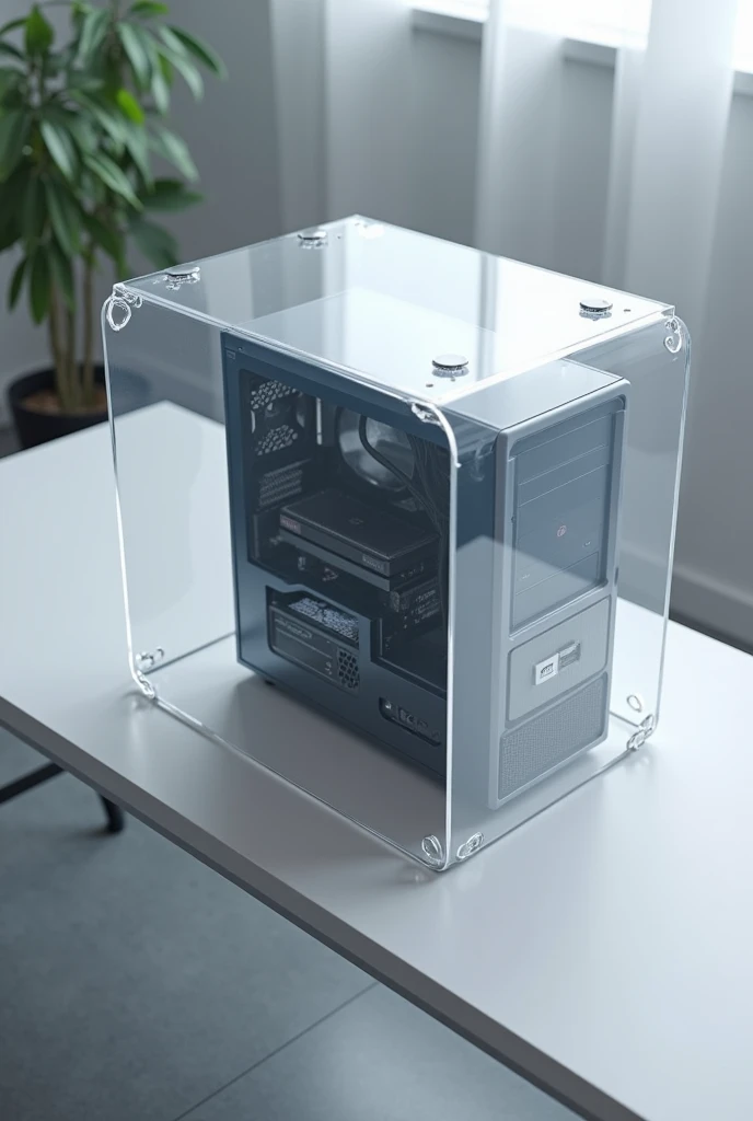 Transeparant comuter table plastic box cover covering the computer foldable after use