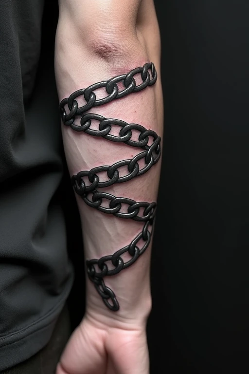 Wrapped Chain tattoo, chain wrapped forearm tattoo, only forearm