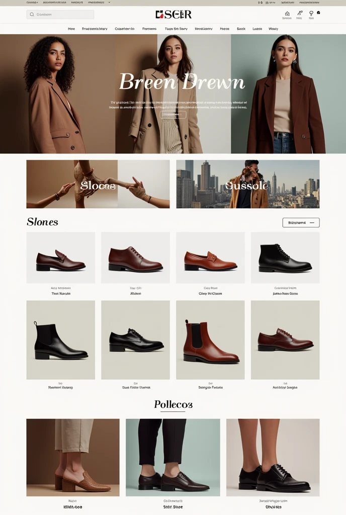 shoe store website