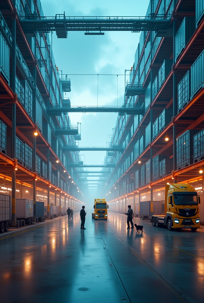 Create me a 2.39:1 image of Lean logistics