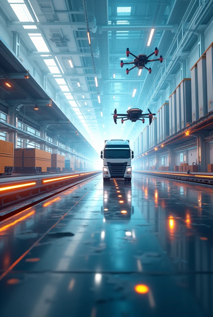 Create me a 1:2.39 image of Lean logistics and supply chain