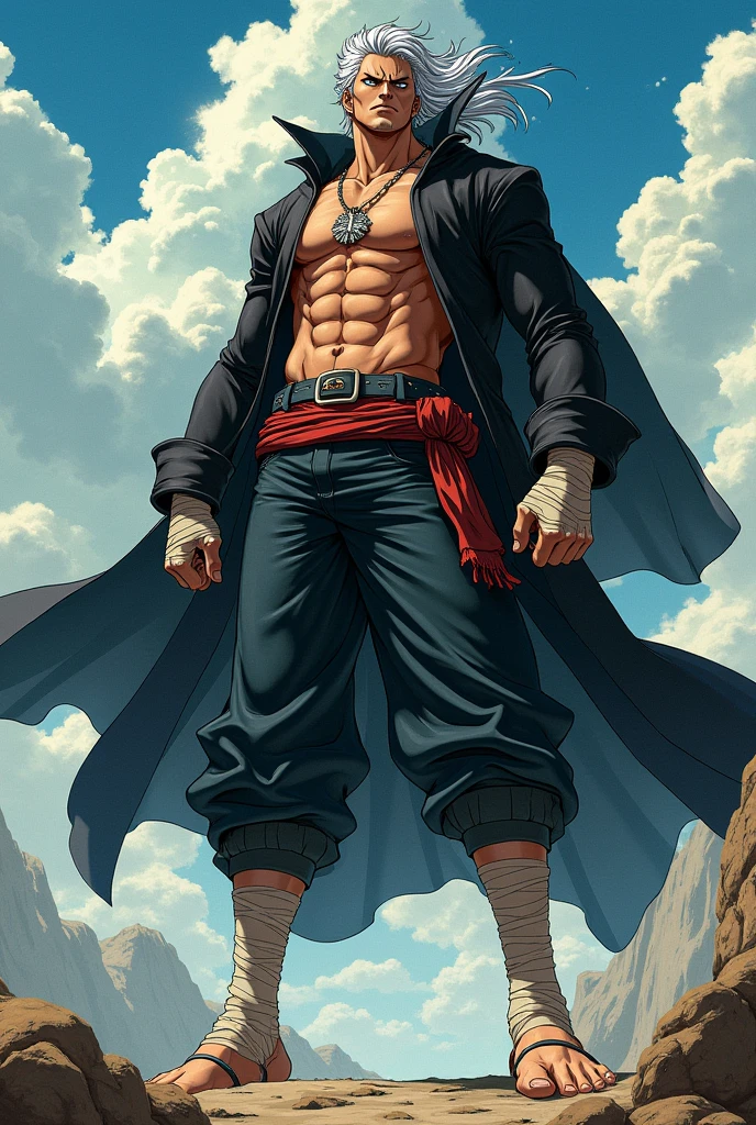 Mon personnage est un surhumain de 24 ans qui est un homme et qui est pirate dans One pièce
Il est assez grand, il a les cheveux blancs et mi-longs
Il fais trembler la terre en dessous de lui
Il est fort
Il a une veste noire autour de ses épaules et des bandages au main