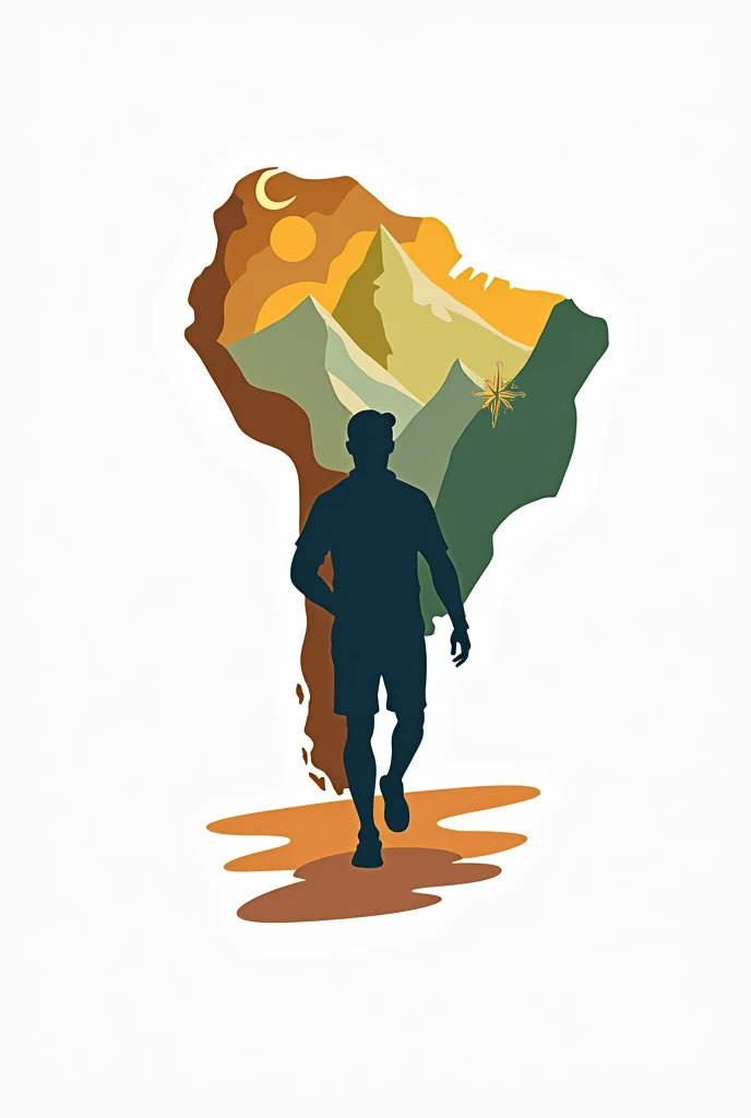 South America walking travel project logo