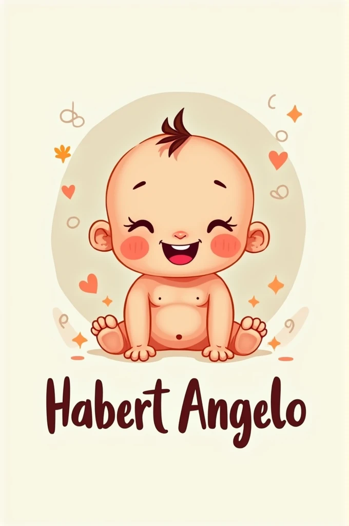 Create a logo with the words Halbert Anggelo, with boy theme, Don't forget to include each letter.