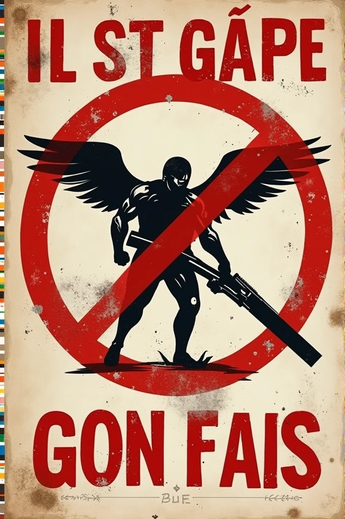 Poster written in Brazilian Portuguese: forbidden to post fake print of 100%, subject to beatings 
