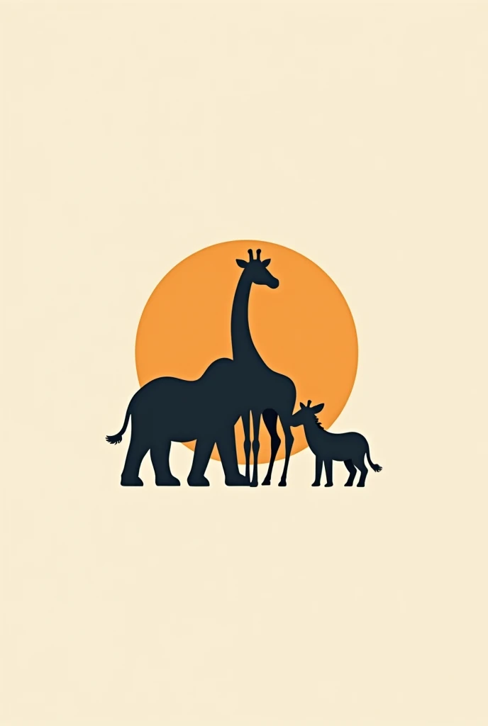 african animals logo, flat design

