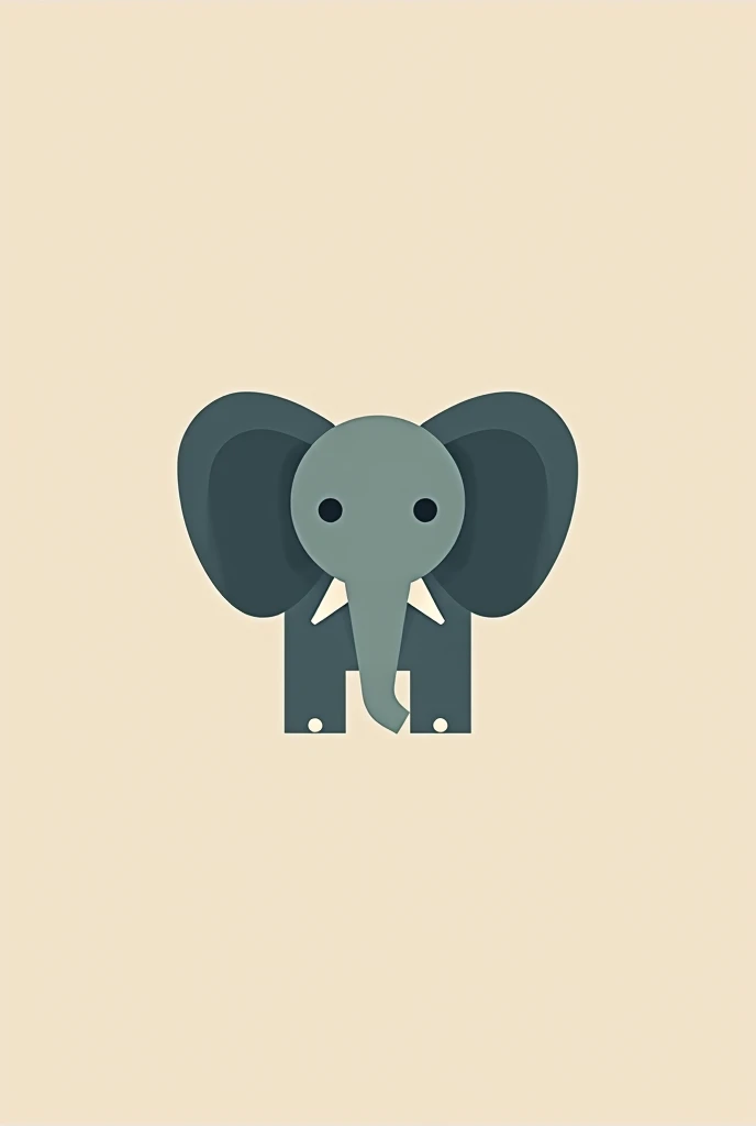 elephant logo, flat design