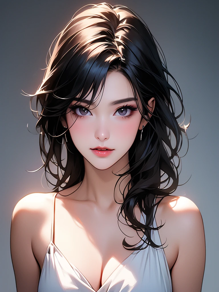 laughter、8k、delicate face、detailed face、simple background、 ((masterpiece, Highest quality, Best image quality, High resolution, 8k)), Very accurate and detailed, 、Accurate and detailed, Accurate depiction,One person, High resolution, Anatomically correct, Very detailed、Large Breasts, Illustration,Facial details、,Ultra-detailed, 日本のIllustrationスタイル, Reality,Facial details、Surrealism, Biting one's lip, Cry with your eyes open, sad、In the rain、Crying, crying, Cry with your eyes open,