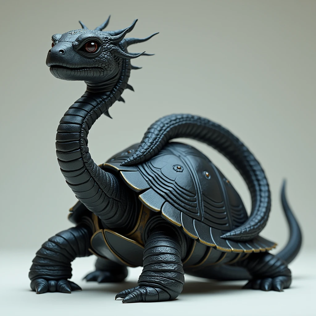 jenny turtle,detailed,8k、Long neck and sound like a snake、Black turtle、リアルでdetailedな画像