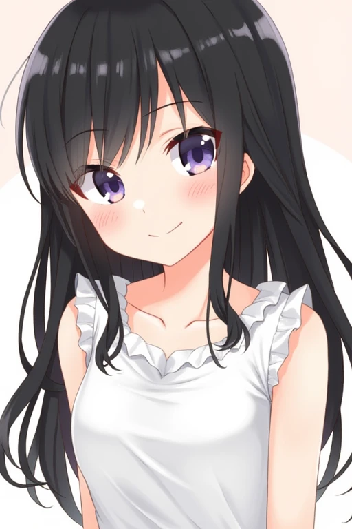 High Resolution, Solo, 1girl, Smile, Black Hair, Breasts, 