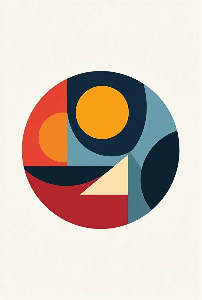 round company logo wiht picasso style shapes and colours