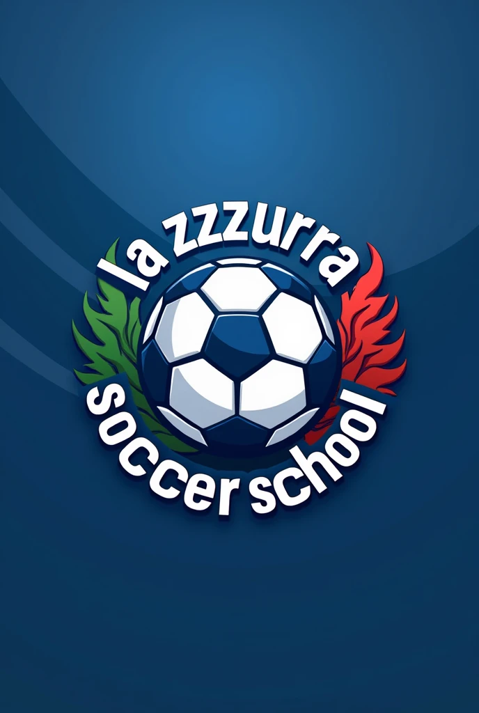 A logo that says 'la azzurra' and also says 'soccer school'