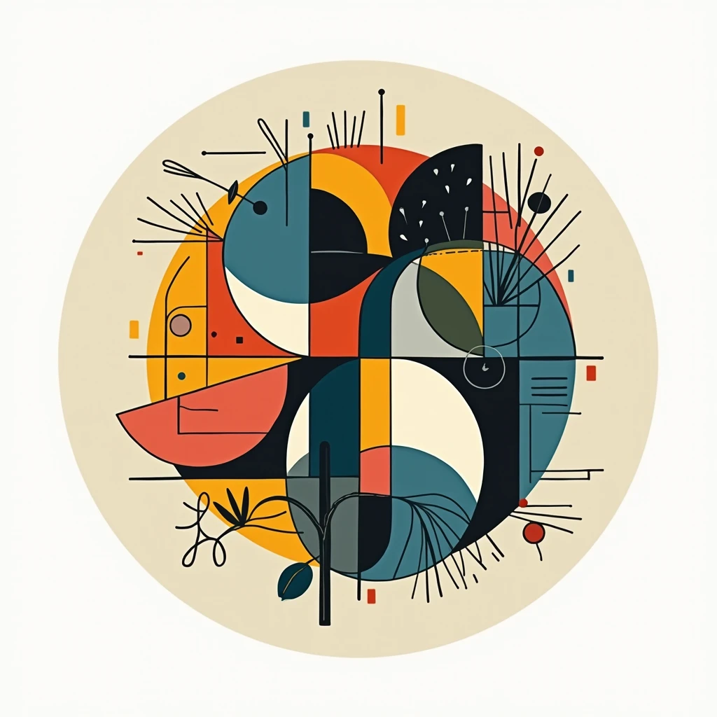 round company logo with picasso style colours and shapes